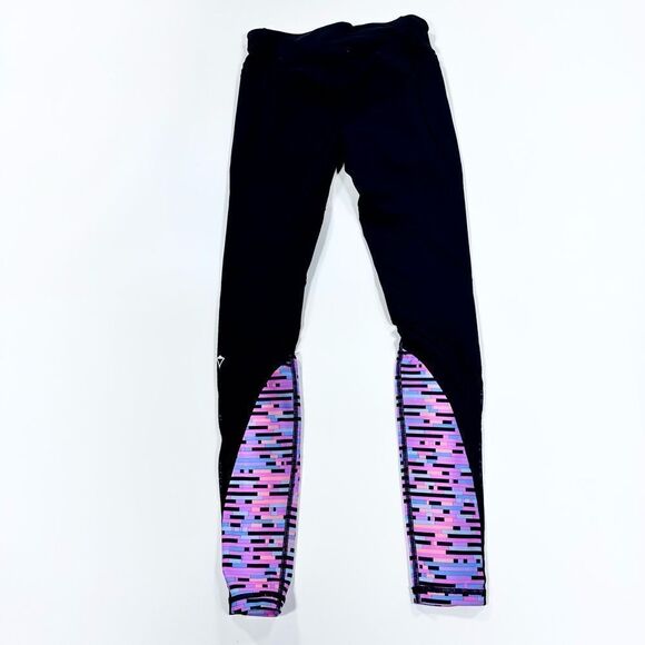 Iviva long stretch sheer panel with pink accent leggings 12 - Picture 2 of 12